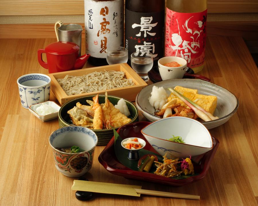 料理五品とお好み蕎麦